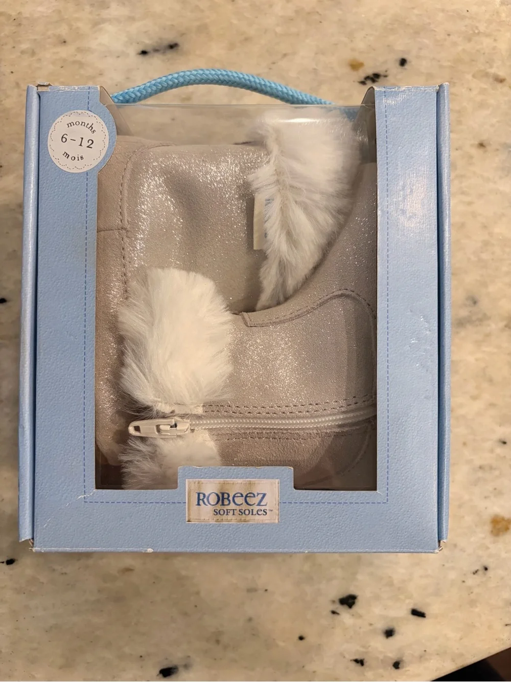 Robeez Shimmery Cream Fur-Trim Baby Boots